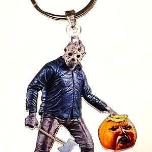 Jason Voorhees Acrylic Keychain Horror Movie Pumpkin Axe Figure Collectible Gift